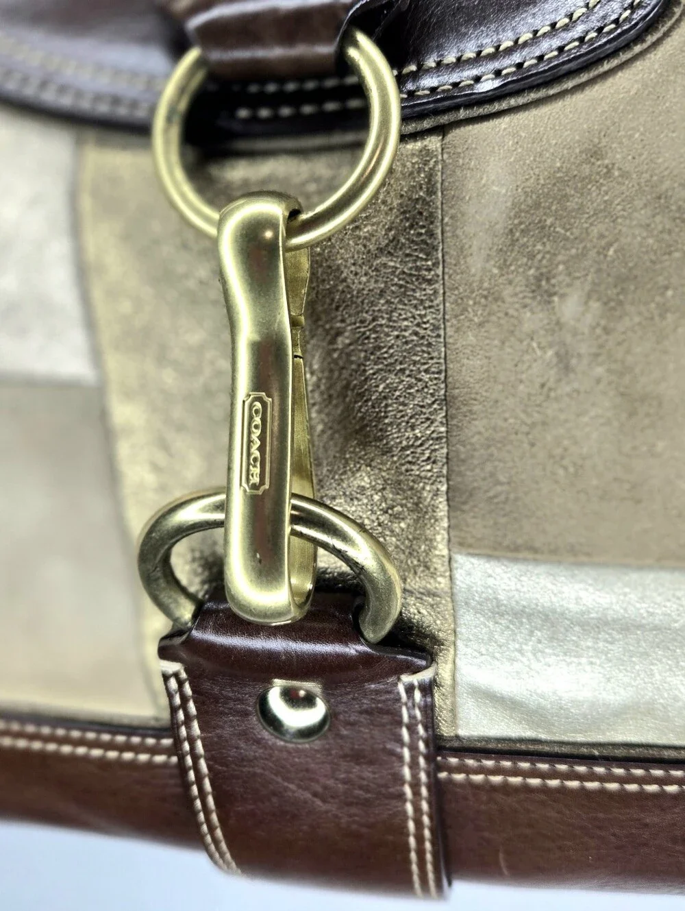 Coach Patchwork Hobo handbag. Brown/gold.